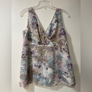 Linda Allard Ellen Tracy Tank Top White Lilac Size 8